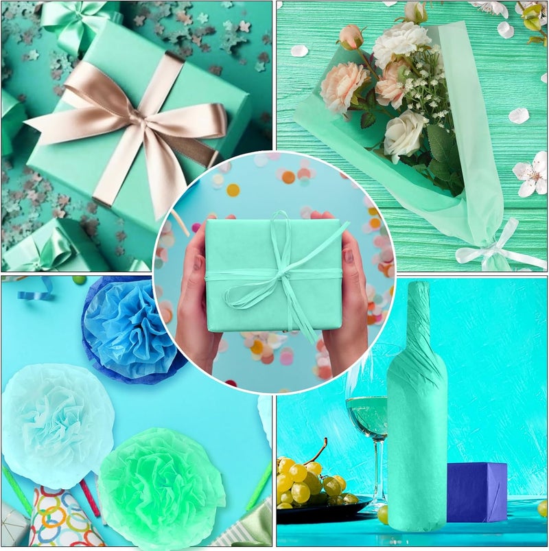 PLULON 60 Sheets Mint Green Tissue Paper for Gift Bags, Gift Wrapping Tissue Paper Bulk for Packaging 14 x 20 Inch Art Crafts Decorative Floral Wedding Birthday Party Decor - Image 4